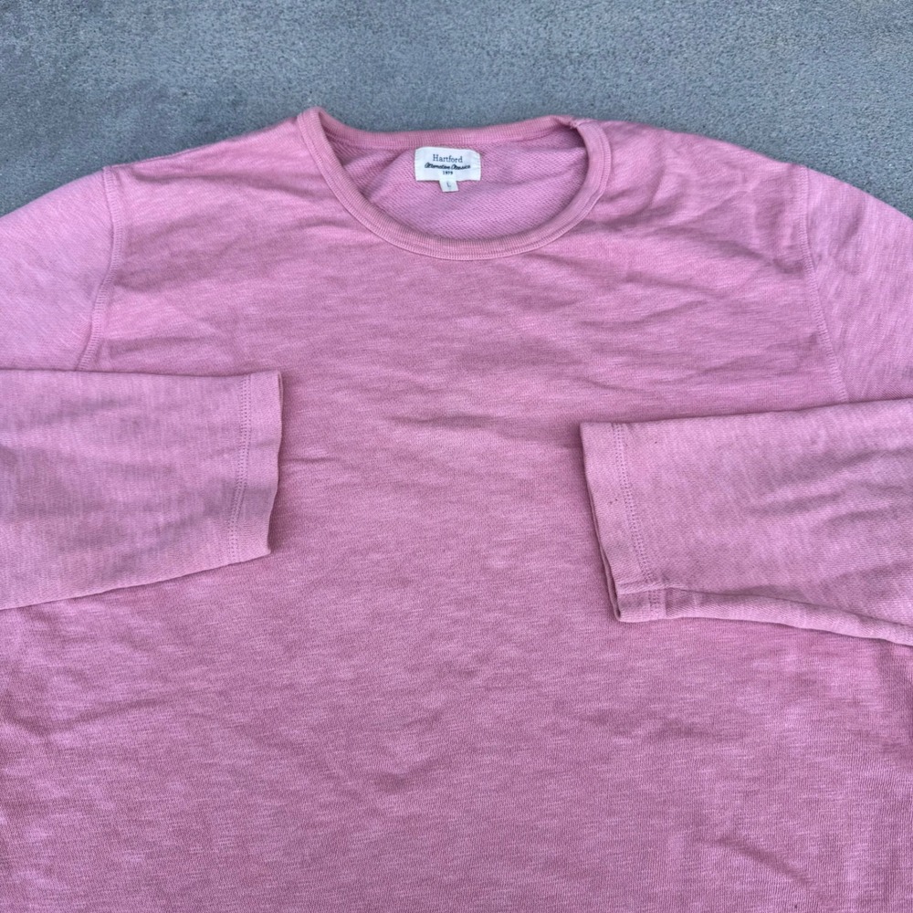 Hartford Alternative Classics Pink Crewneck Shirt Mens L‎